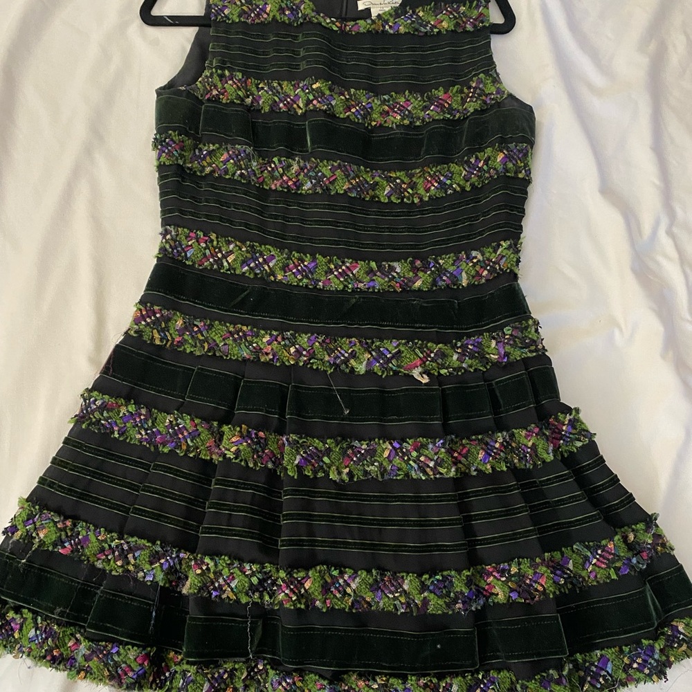 Oscar de la Renta holiday embroidery dress